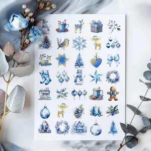 Stickersheet Blue Christmas