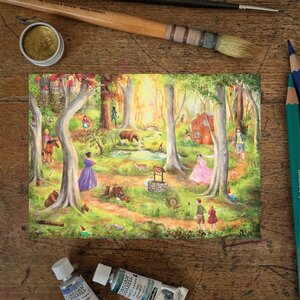 Postcard Mhairi Hellbrandt - Fairytale forest
