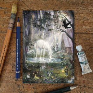 Postcard Mhairi Hellbrandt - Midnight Forest