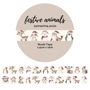 Washi Tape Festive Animals by Penpaling Paula
