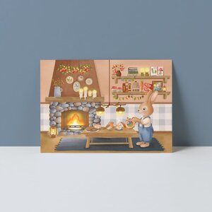 A6 Postcard from Studio Poppybird - Boshuis Gezelligheid