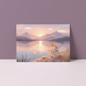 A6 Postcard from Studio Poppybird - Zee van licht