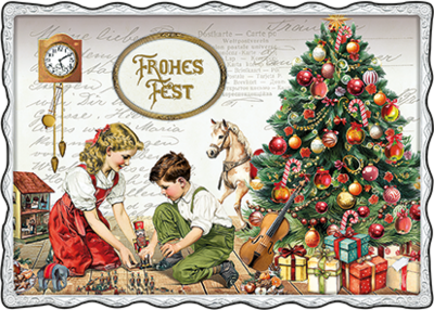 Auguri by Barbara Behr Glitter Postcard Nr. 75 | Frohes Fest (Children)