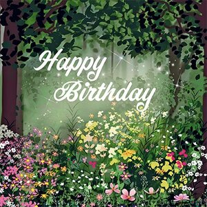 Sabina Comizzi Square Postcard | Happy Birthday (Flowers in the Forest)