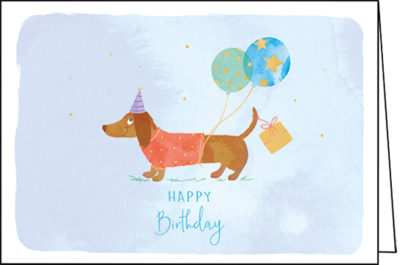 Wiebke Wichmann Folded Card | Happy Birthday (Dog)