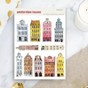 Amsterdam Houses - Sticker Sheet by Penpaling Paula