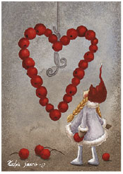 Postcard 157 by Katja Saario - Christmas Heart