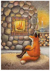 Postcard 251 by Katja Saario - Fireplace
