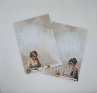 A5 Notepad Writing Girl - by StationeryParlor