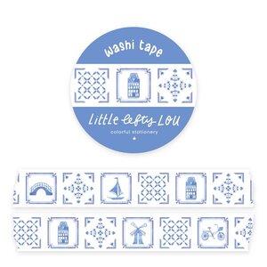 Delft Blue Tiles Washi Tape - Little Lefty Lou 