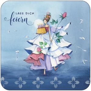Postcard Kristiana Heinemann | Lass dich feiern (woman with birthday cake)