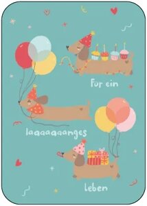 Postcard | Für ein laaaaaaanges Leben (Dackel)