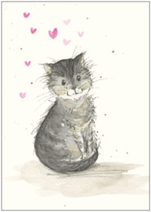 Postcard | Cat with hearts