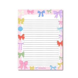 A5 Notepad Bows - Double Sided - by Only Happy Things