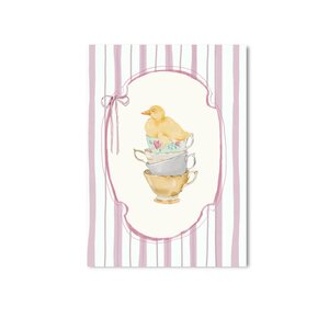 Postcard Only Happy Things | Cottage core duck in mugs
