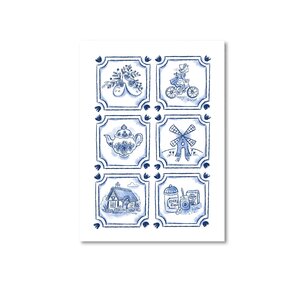 Postcard Only Happy Things | Dutch tiles