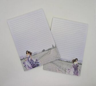 A5 Notepad Pansy Girl - by StationeryParlor
