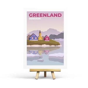 Greenland - Retro Travel Postcard by Penpaling Paula