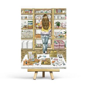 Stationery Shop Postcard by Penpaling Paula