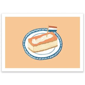 Postcard Oranje Tompouce Koningsdag - by LittleLeftyLou 