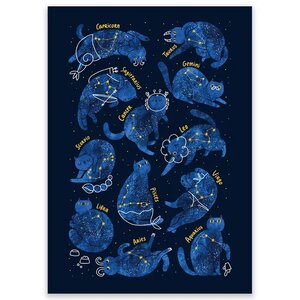 Postcard Zodiac Cats- by LittleLeftyLou 