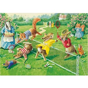 Postkarte Racey Helps | Making the feathers fly