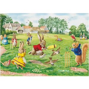 Postcard Racey Helps | Hit for six