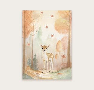 Postcard hert in herfstbos - Appeloogje