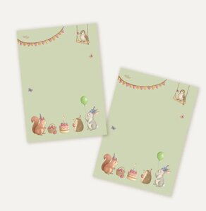 A6 Notepad feestje in het bos - Double Sided - Appeloogje