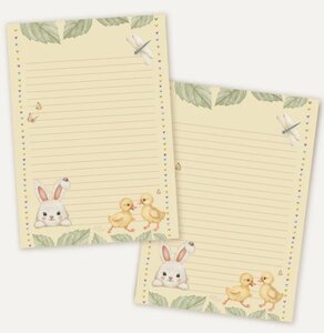 A5 Notepad lentekonijntje & eendjes - Double Sided - Appeloogje