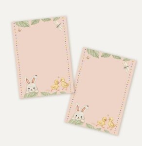 A6 Notepad  lentekonijntje & eendjes - Double Sided - Appeloogje