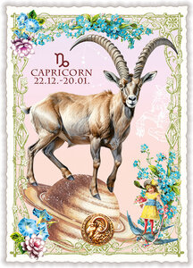 PK 1304 EN Tausendschön Postcard | Capricorn