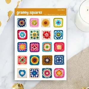 Granny Squares - Sticker Sheet by Penpaling Paula