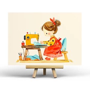 Sewing Postcard by Penpaling Paula