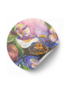 5x Sticker Eend en kuiken op de tak by RomyIllustrations