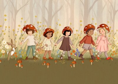 Ansichtkaart Belle and Boo | Mushroom Parade