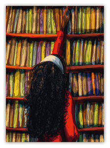 Hessah Art Postcard - Library