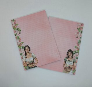 A5 Notepad Strawberry Girl - by StationeryParlor