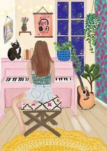 Studio LaWiene Postcard - Music on world off
