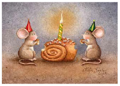 Postcard 492 by Katja Saario - Birthday Mice