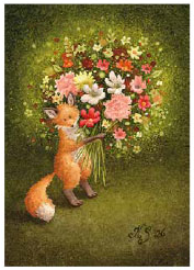 Postcard 495 by Katja Saario - Bouquet of flowers