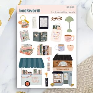 Bookworm - Sticker Sheet by Penpaling Paula