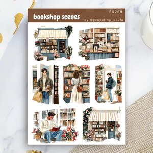 Bookshop Scenes - Sticker Sheet by Penpaling Paula