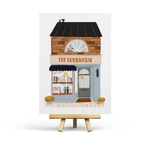 The Bookworm Postcard by Penpaling Paula