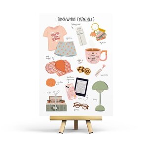 Bookworm Essentials Postcard by Penpaling Paula