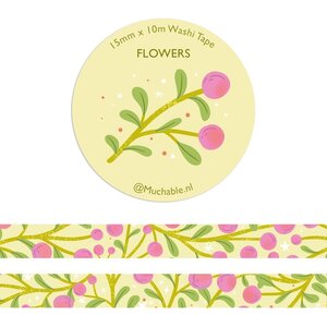 Floral pink flowers Washi Tape - Muchable
