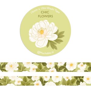 Chic white flowers Washi Tape - Muchable
