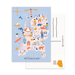 Postcard by Muchable - Map of the Netherlands