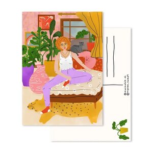 A6 Postcard by Muchable - Ansichtkaart girl sitting in room