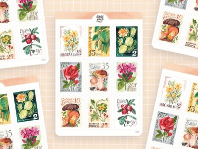Wild Pencil Studio Planner sticker sheet - Vintage Stamps